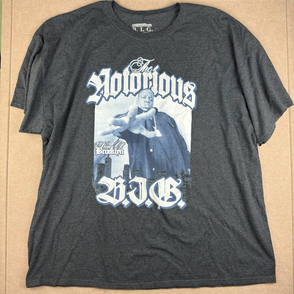 Notorious BIG Shirt Men 3X Gray King of Brooklyn‎ Rap Graphic Tee Hip Hop Music